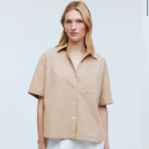 Madewell Oversized Boxy Button Up Shirt in Signature Popli